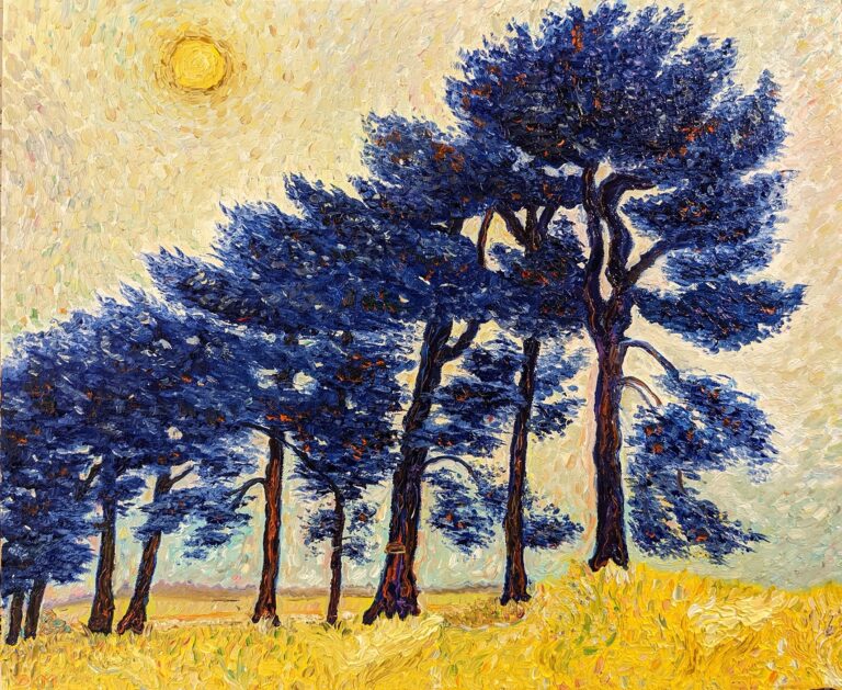 Create an Expressive Landscape Painting Inspired by Van Gogh and Munch